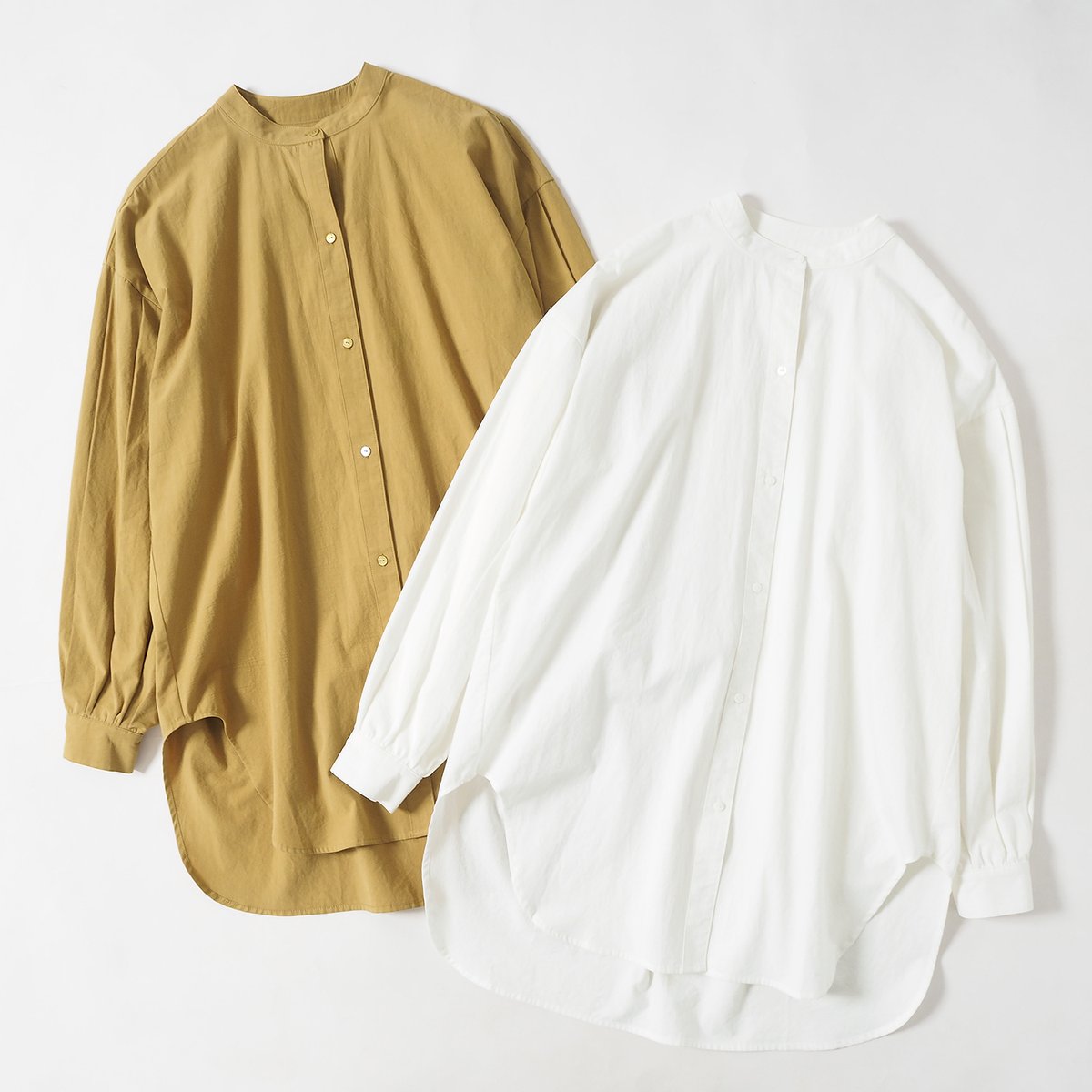 crisp_kyo's tweet photo. ＊NEW ARRIVAL＊

#c1k2906
ボリュームスリーブロングシャツ
¥5,940 tax in
(white,mustard) https://t.co/CarUZqw0XK