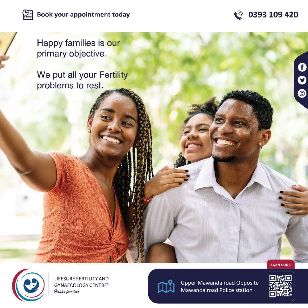 LifesureC's tweet photo. Happy families is our primary objective!! We put all your fertility problems to rest!
Visit us for fertility screening today!
We are located at Upper Mawanda Road opposite Mawanda Road Police Station!
#HappyFamilies #FertilitySolutions #BabyBumpAlert #fridaymorning https://t.co/7AuL2EltUG