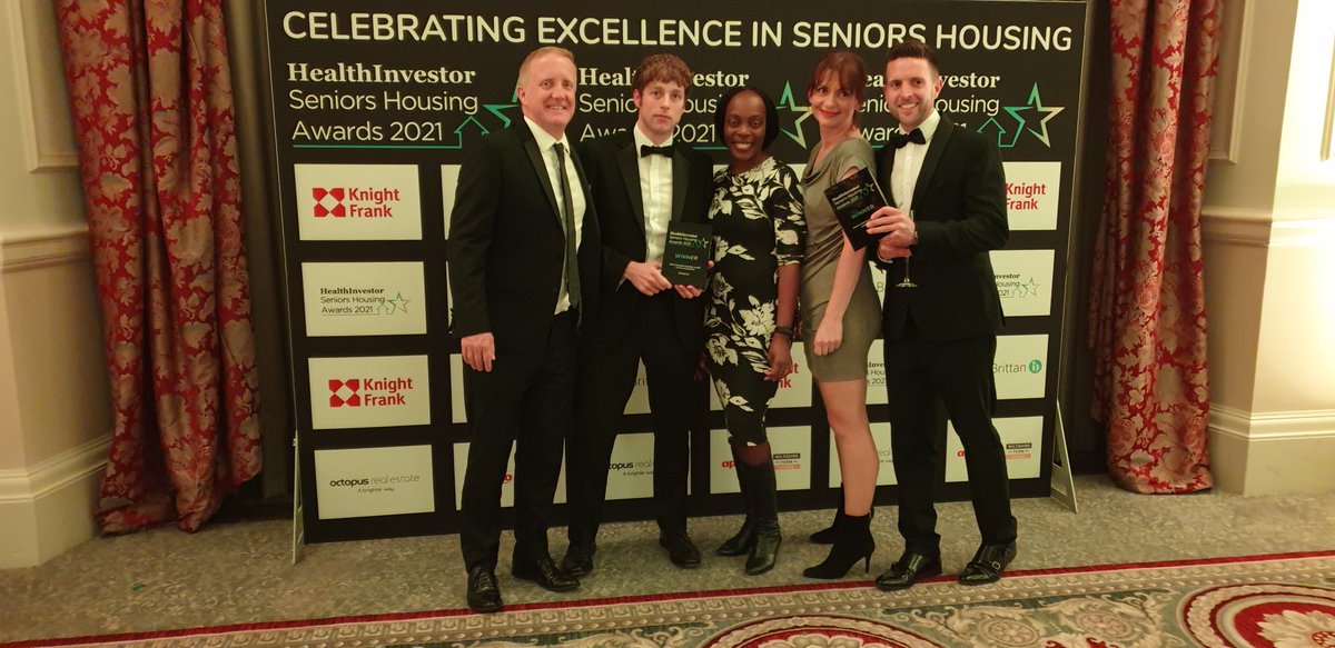 Delighted to win 2 awards at the HealthInvestor UK Senior Housing Awards 2021 for most innovative business model/service proposition & development pipeline. Great recognition for the hard work of the team! ⁦@HealthInvestor⁩
#awardwinners #seniorhousing #innovativebusiness