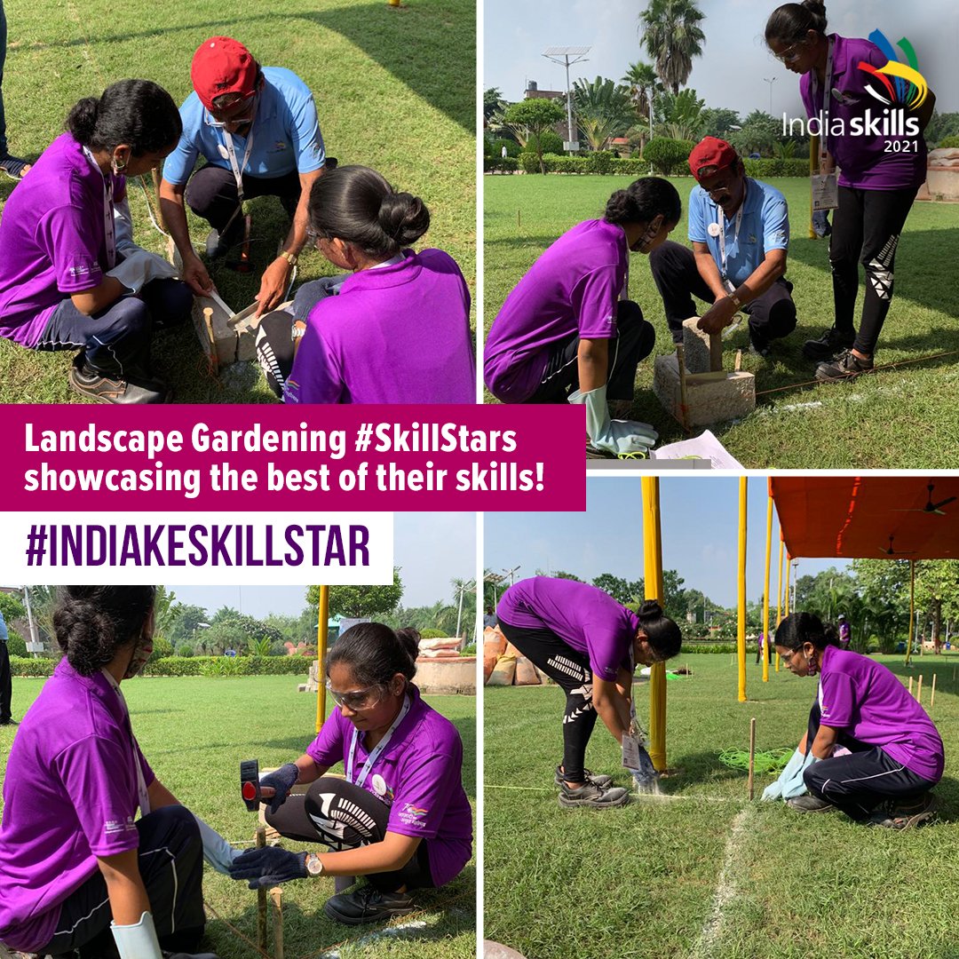 WorldSkillsInd's tweet photo. Creativity, accuracy, technique &amp; designing are a must for landscape gardening 💐🌳🌱 From plumbing &amp; irrigation to electrical installation, the candidates have aced it all! Catch them in action at the #IndiaSkills2021 Regional Competition - East. 💪 #IndiaKeSkillStar https://t.co/qt7QPFIOOG