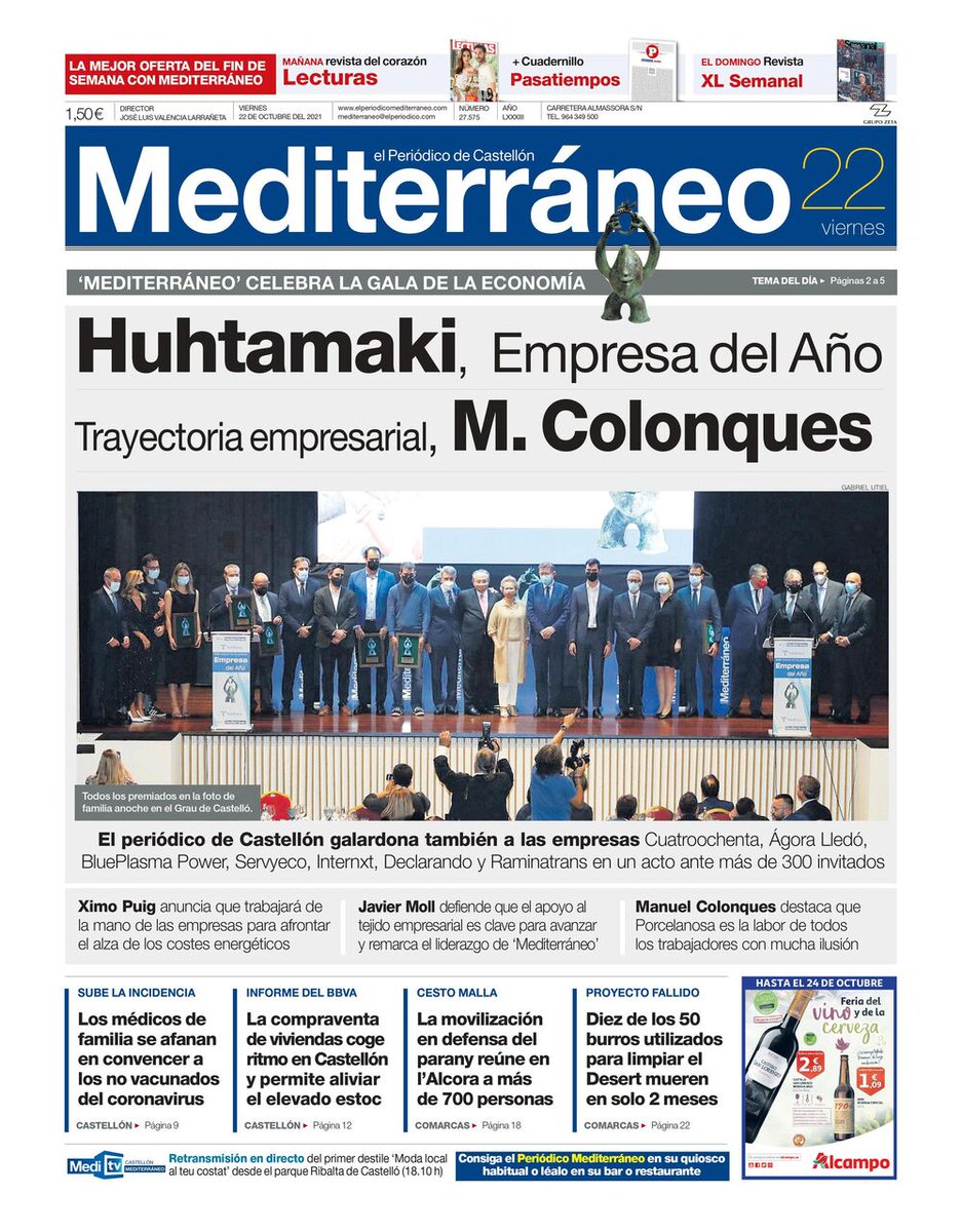👏🏼 Enhorabona Huthamaki!

🏆 Des del Botànic, volem felicitar a l'empresa Huhtamaki, guardonada com a empresa de l'any pel 'Mediterráneo'.

✔️ L'empresa, referent mundial en l'elaboració d'envasos, col·labora en la formació d'alumnat de cicles del centre.

#Huthamaki
#FPDual