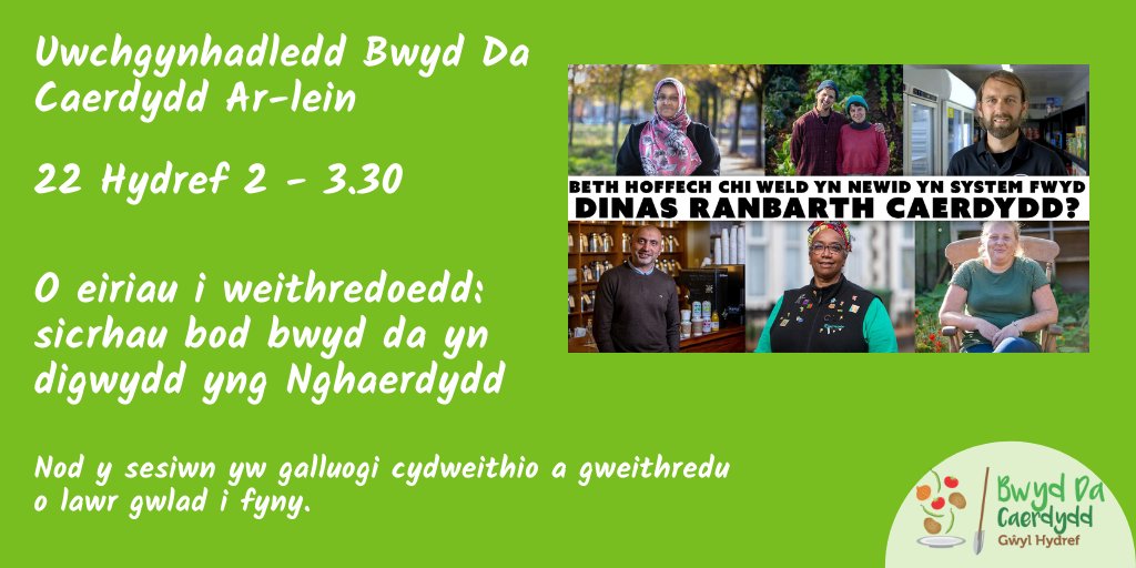 goodfoodcardiff's tweet photo. 📢 Heddiw 📢

Bydd yr Uwch-gynhadledd Bwyd Da yn dod ag arweinwyr, busnesau, sefydliadau, grwpiau cymunedol a gweithredwyr at ei gilydd i greu dyfodol bwyd gwell.

Darganfyddwch fwy yn https://t.co/1IzA2IYO1b https://t.co/mzNtkaVuYO