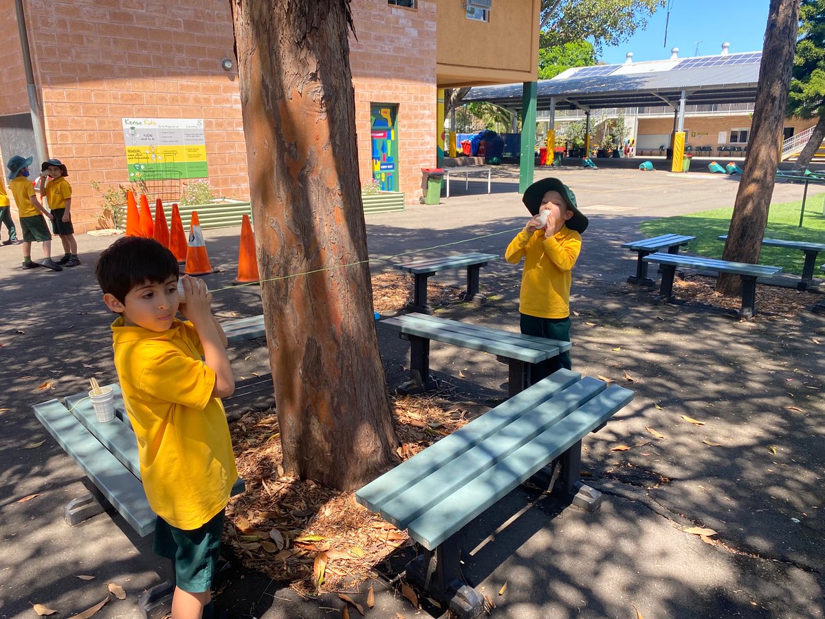 KENSINGTONPS's tweet photo. Hello?! Can you hear me?
#1K is learning all about energy in science this term. Today, we created string telephones to see how sound energy travels.
#stringtelephone #kps #1K https://t.co/3gk3T3snW2