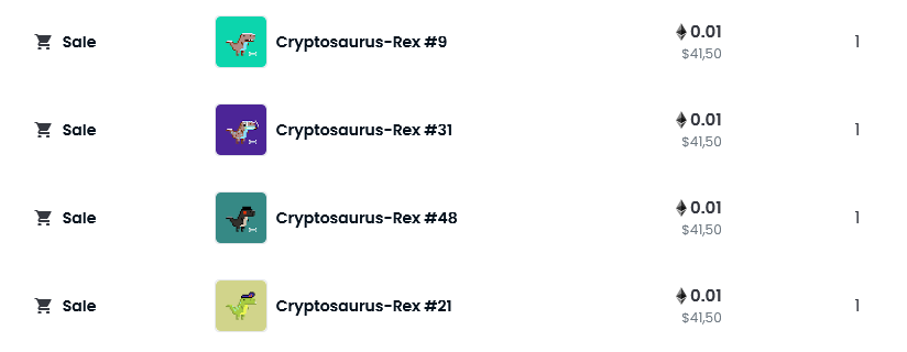 TyrannoNFT's tweet photo. Well, 2 min after coming out of hiding, 4 cryptosaurus have found collectors. At this rate the cryptosaurus will achieve their mission of not becoming extinct!
Thank you collectors โค๏ธ
#NFT #NFTcollector #collectibles #cryptosaurus @opensea https://t.co/CpZSQpxOV3