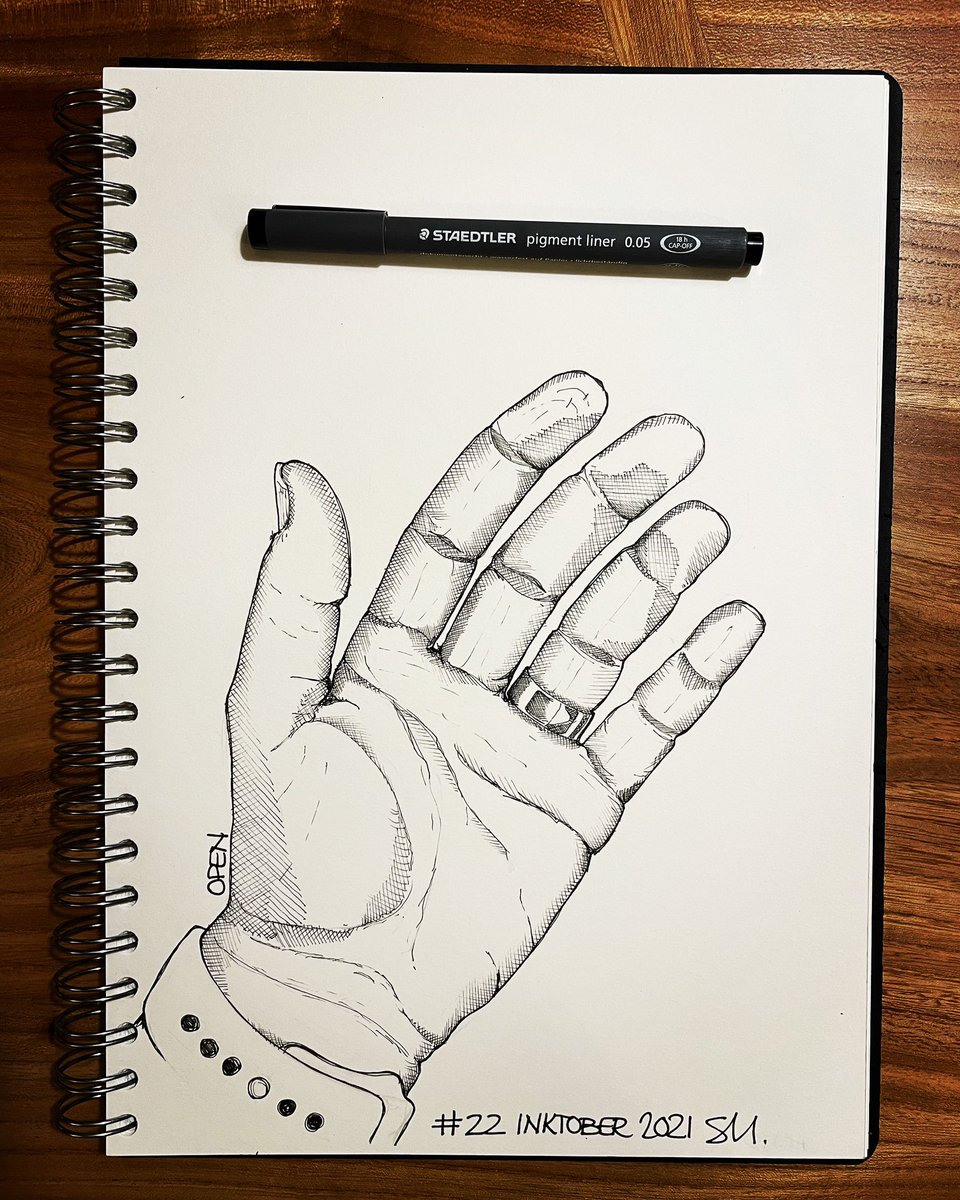 The open hand of friendship for day 22 of #inktober2021