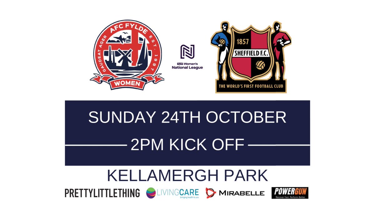 𝗧𝗵𝗶𝘀 𝗦𝘂𝗻𝗱𝗮𝘆 🔙🏠

Finally we’re back at home and we can’t wait to see you! 
🆚 <a href="/SFCWomen/">Sheffield FC Women</a> 
🎟 £3 Adults £2 U18/concessions 
🥤Refreshments served from 13:00
🐶 Dog Friendly
#Borntobefylde #Coasters #Together