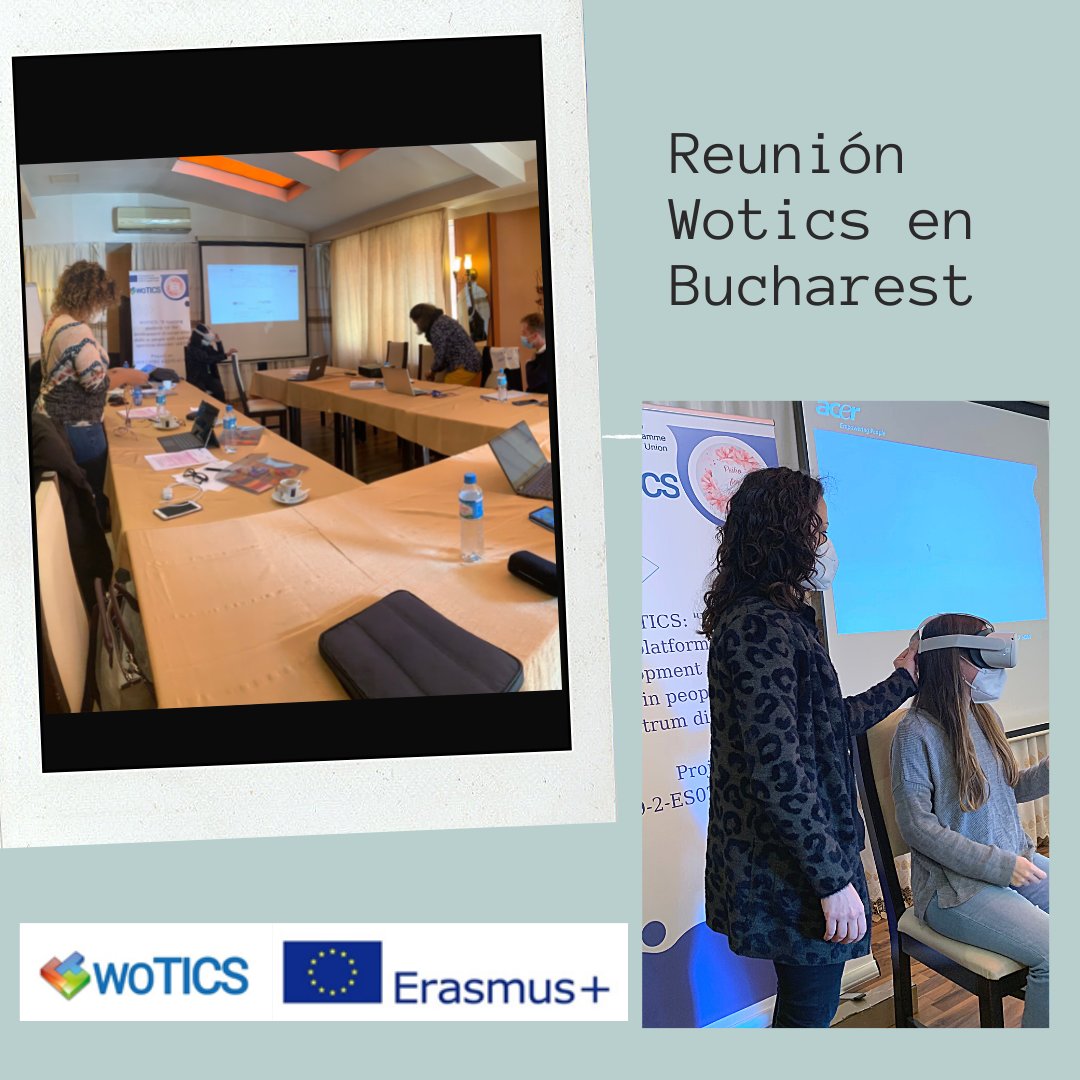Nuestras trabajadoras de Aspali hoy finalizan el 4º Encuentro Transnacional en Bucarest (Rumania). Proyecto Wotics. En esta sesión se ha podido testar el trabajo hecho a través del dispositivo de realidad virtual para ayudar a personas con TEA a mejorar su empleabilidad