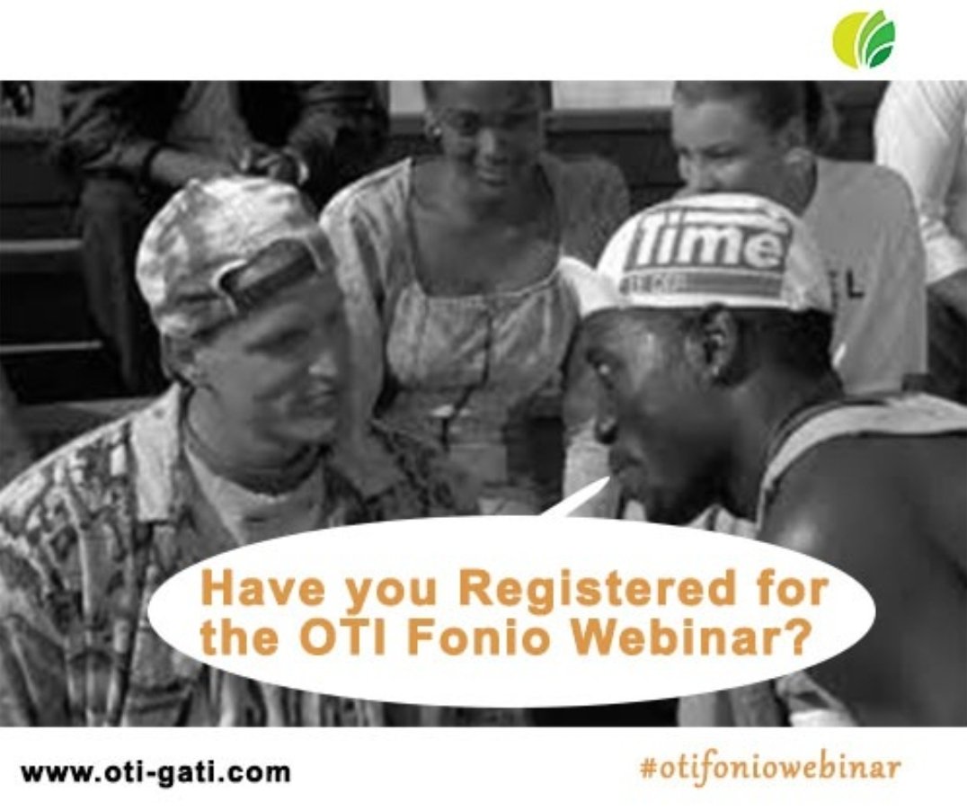 OTIGATI's tweet photo. TGIF!!!🥳🥳🥳🥳 

You haven't registered?? Oh! 
Do that asap, the bus is getting full.

Use this link https://t.co/Cg2xVYNZTE

#Fonio #OTIFonioWebinar #ghana https://t.co/l3kX34iePA