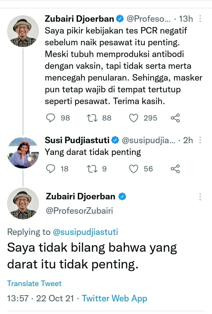 kafiradikalis's tweet photo. ...Nih lihat cara menjawab @ProfesorZubairi ke @susipudjiastuti dah persis seperti gaya menjawab ala politisi busuk.

Padahal pertanyaan'y sederhana:

Mengapa penumpang pesawat wajib PCR tapi penumpang kapal laut-bus-kereta tidak wajib PCR?

Kami butuh dalil bukan dalih... (``,) https://t.co/Ih2IkLB7VT