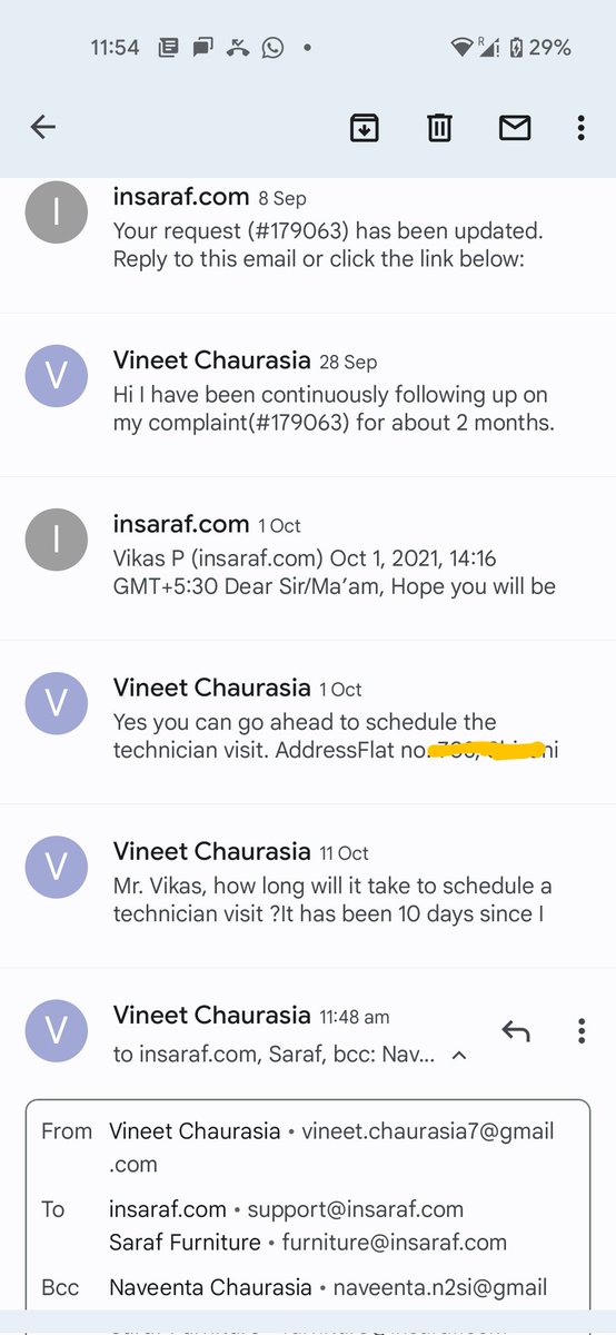 vineetchaurasia's tweet photo. Any update @Saraffurniture ? https://t.co/PmJ5fzyY3d