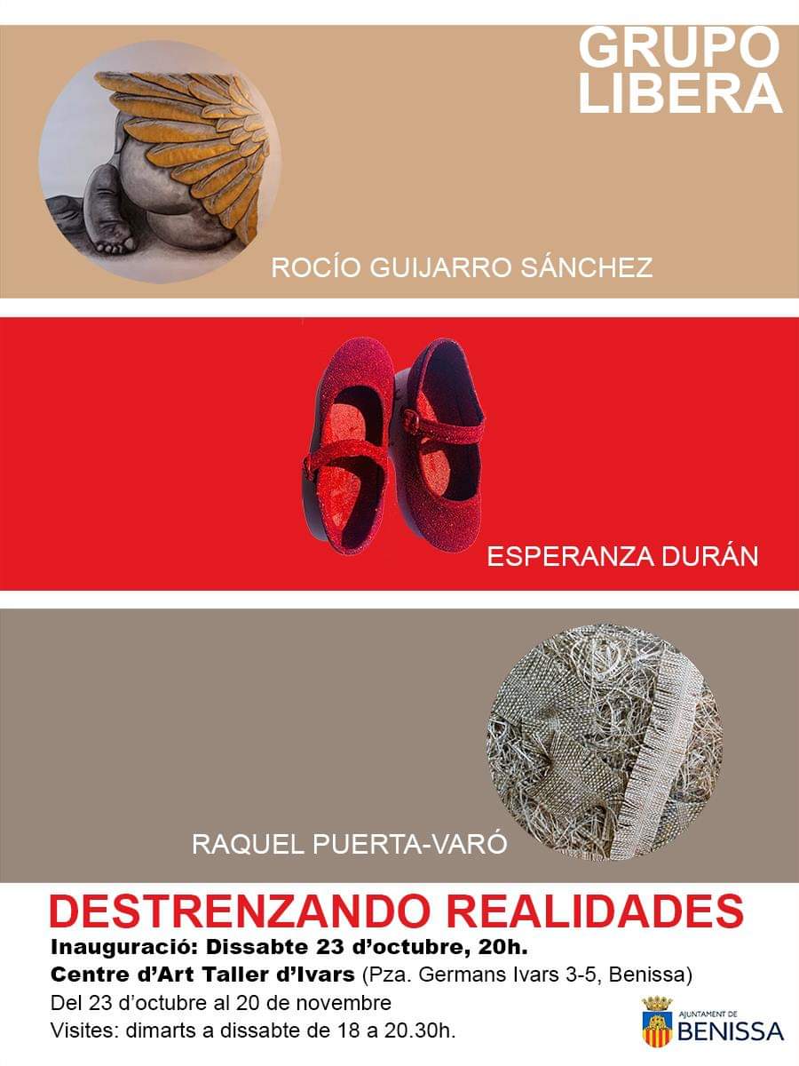👁️Destrenzando realidades

✅Nova exposició en el Taller d'Ivars.
✅Inauguració dissabte que ve 23 a les 20.00 h.
✅Fins al 20 de novembre per a visitar-la.
✅De dimarts a dissabte de 18 a 20.30 h.

🤔Te la perdràs?