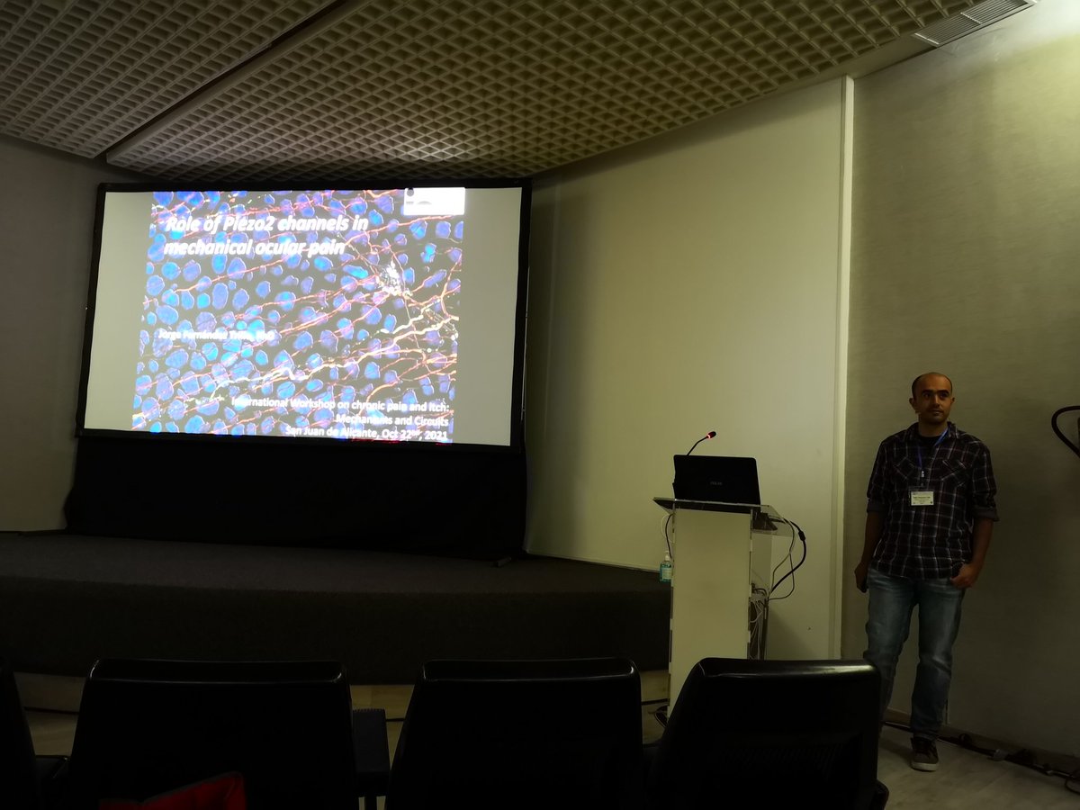 APain2021's tweet photo. Here we go with the 3rd and last day of #Pain2021!! Starts Dr Jorge Fernández-Trillo from @NeuroAlc @painchannels discussing the role of Piezo2 channels in mechanical ocular pain https://t.co/Y5AEczhccw