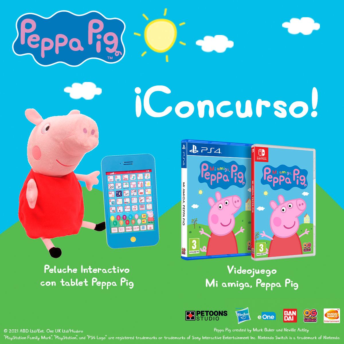 Peluche interactivo con tablet peppa pig bandai hot sale