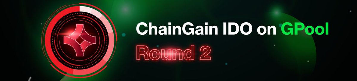 Whitelist for 2nd round of ChainGain IDO is 𝗡𝗢𝗪 𝗢𝗣𝗘𝗡!

For anyone who wants to grab a bigger chunk of the pie, both in terms of the $CGN tokens and the rewards earnt for holding them, make sure you fill your application for R2.

Apply here ⤵️
gpool.app/pool/chaingain