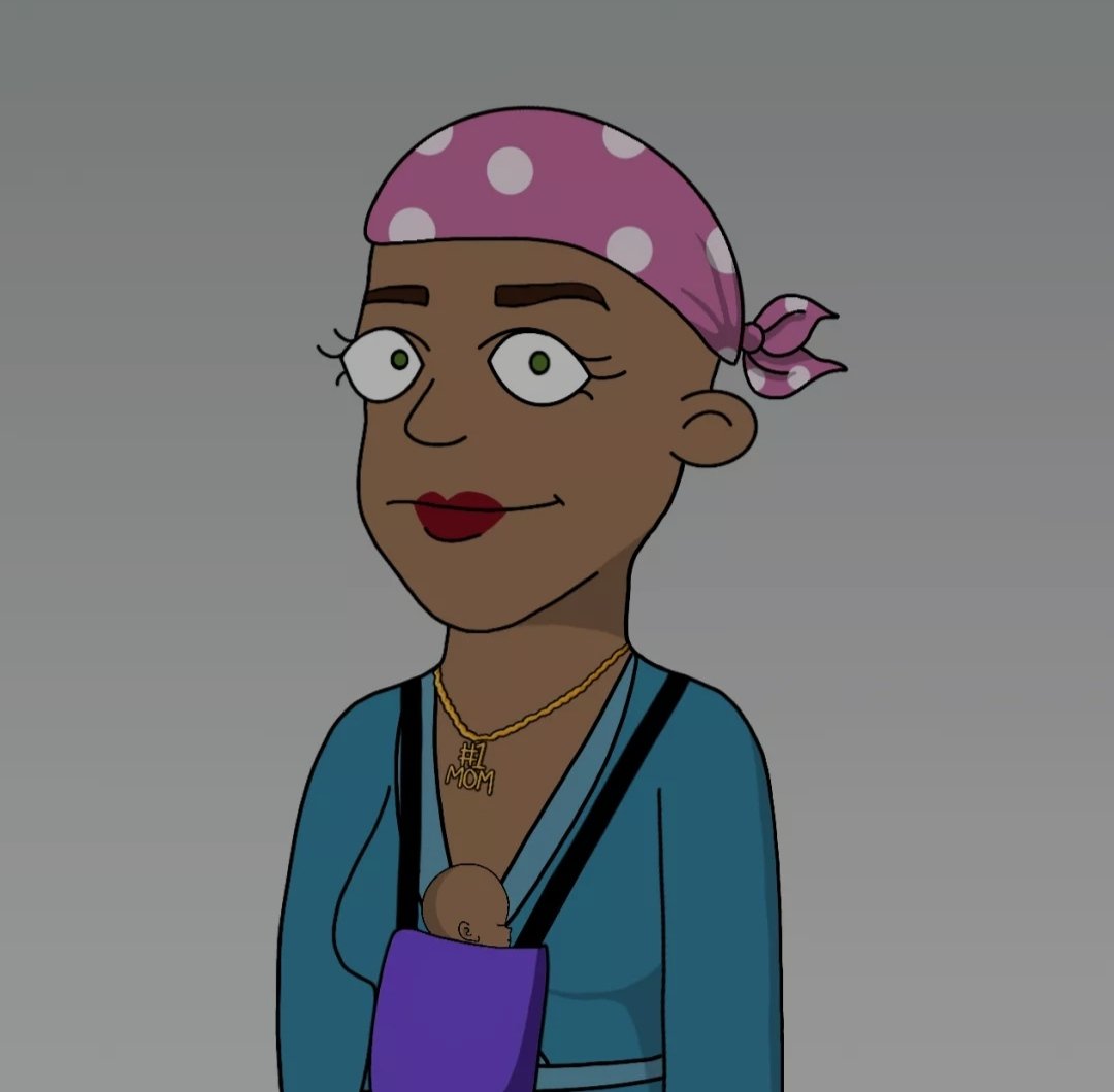 JasonV2loading's tweet photo. @CryptoDadsNFT I got the next one in the series... Rarity 17 Mom 340. It's almost scary how everything about her relates to me. Breast cancer awareness bandana 🤗 https://t.co/lzCEH3lx88