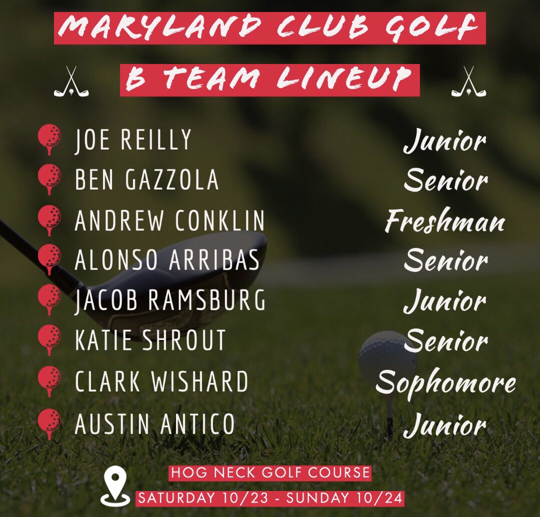 TerpsClubGolf's tweet photo. The squad is ready to compete at Hog Neck this weekend - here’s the crew looking to help bring home the dub! #goterps https://t.co/JjryjcAI1U