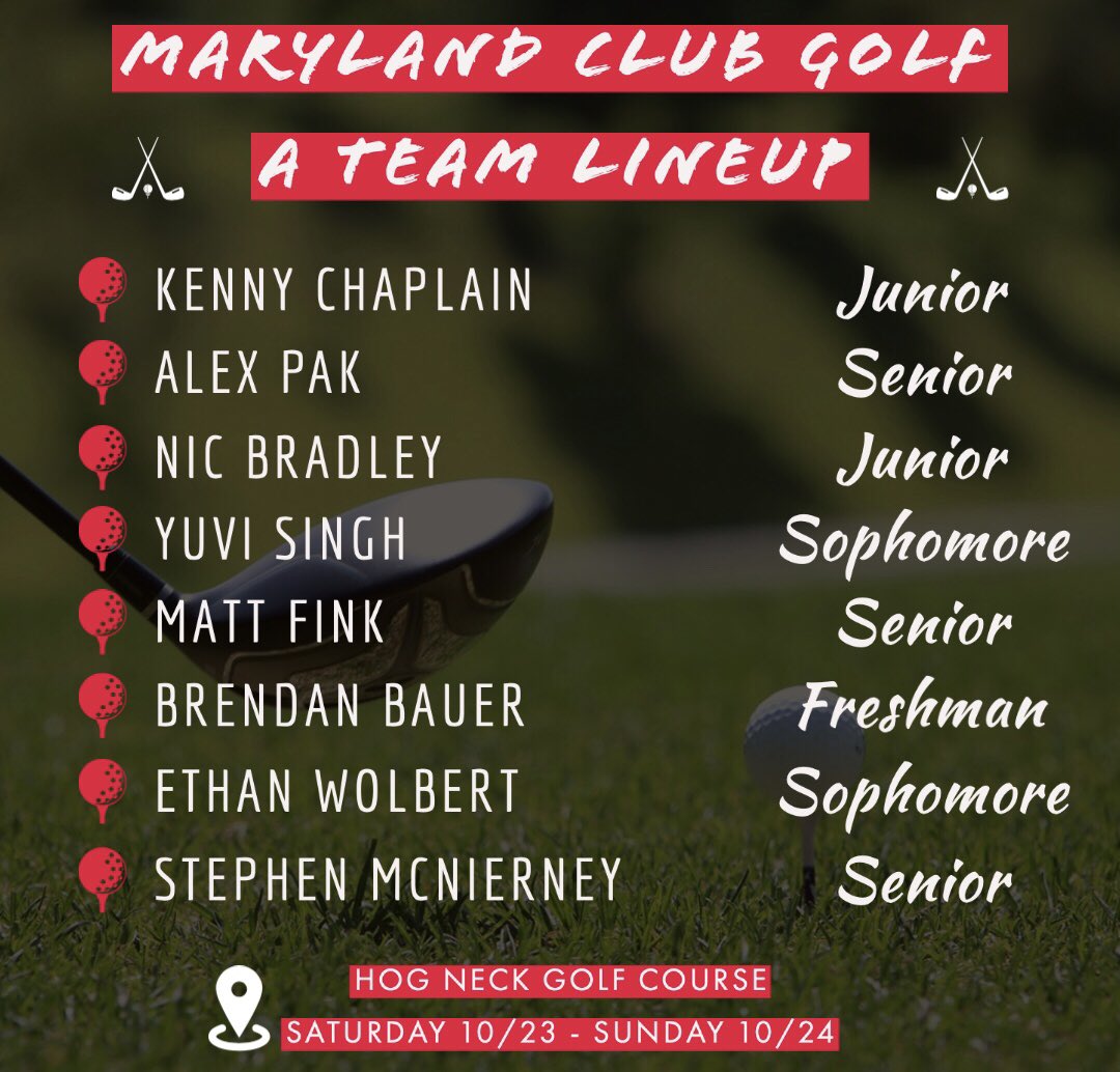 TerpsClubGolf's tweet photo. The squad is ready to compete at Hog Neck this weekend - here’s the crew looking to help bring home the dub! #goterps https://t.co/JjryjcAI1U