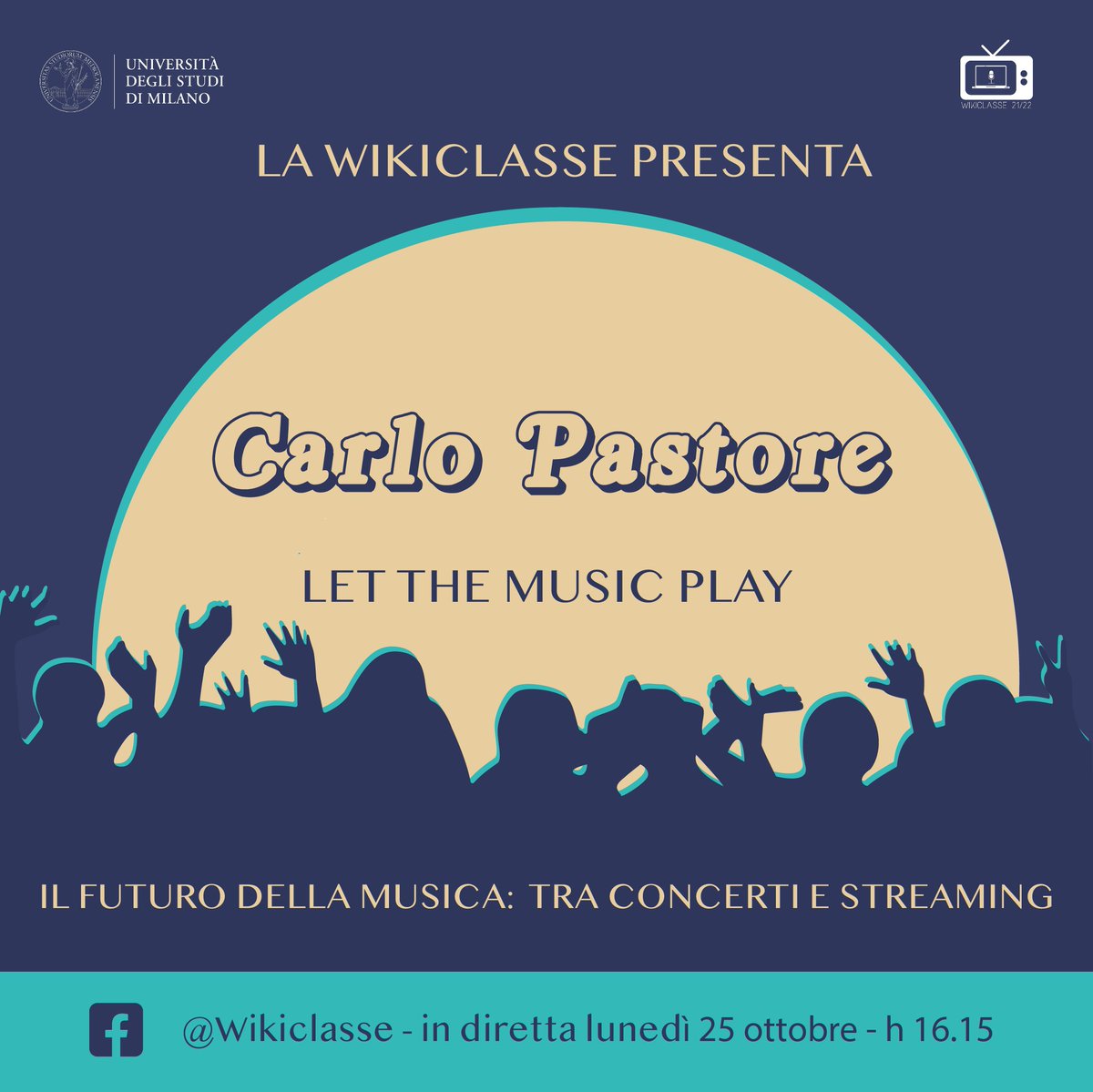 com_unimi's tweet photo. #LetTheMusicPlay #UniversitàStatalediMilano
Seguici in diretta dal CTU per entrare nel mondo della #musica con Carlo Pastore, conduttore radiofonico, #DJ e direttore artistico dei migliori #festival italiani! 🎧
#wikiclasse2021 https://t.co/TSOeSuPtUQ