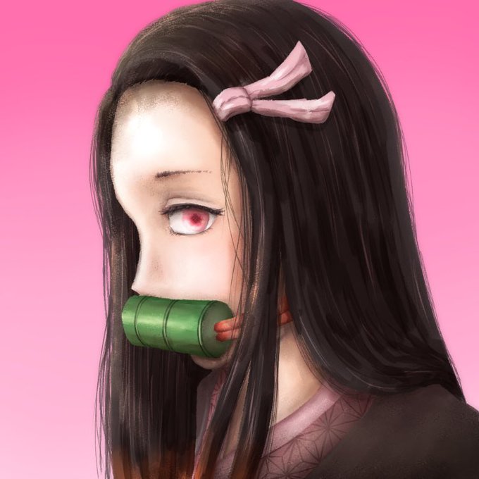 taku7326さんがTwitterに投稿した竈門禰豆子(鬼滅の刃)のイラスト。