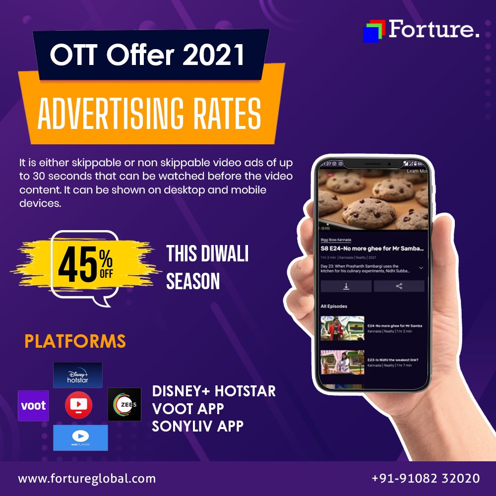 FortureGlobal's tweet photo. Brands Need to Consider OTT Advertising
Now get OTT subscription at lowest prices.
Visit :https://t.co/FUkSmWJZrA
Contact : +91-9108232020/8088802000

#ottoffers #ottadvertisement #videoads #vootads #disneyhotstarads #zeeads #hotstarads #digitalmarketingagency #brandingagency https://t.co/D46AfVgpGF