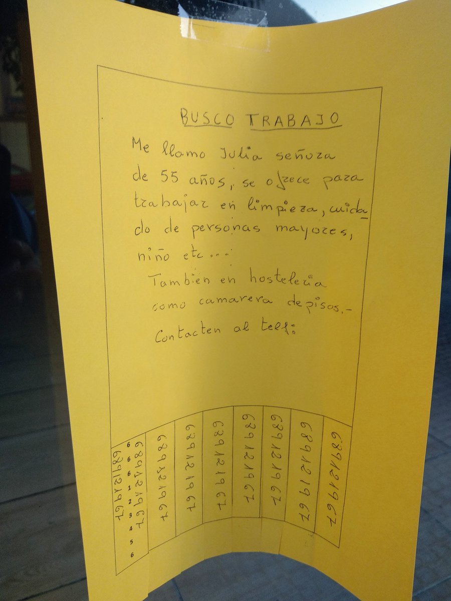 JAReinaGonzalez's tweet photo. Acabo de ver este anuncio en Mérida. Seguro que alguien puede ayudar a Julia.

La magia de Twitter. No todo vaya ser malo en esta red social. https://t.co/pwe2vlD3fn