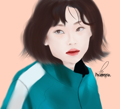 primsarts's tweet photo. A bit late from the squid game fever but her is my artwork of Saebyeok ♡

♡ Tags ♡
#squidgame #Saebyeok #digitalart #fanart 
#artph #primnoirarts #artplug #artistontwitter #arttwt #artwork #art https://t.co/BzMoM7lqK2