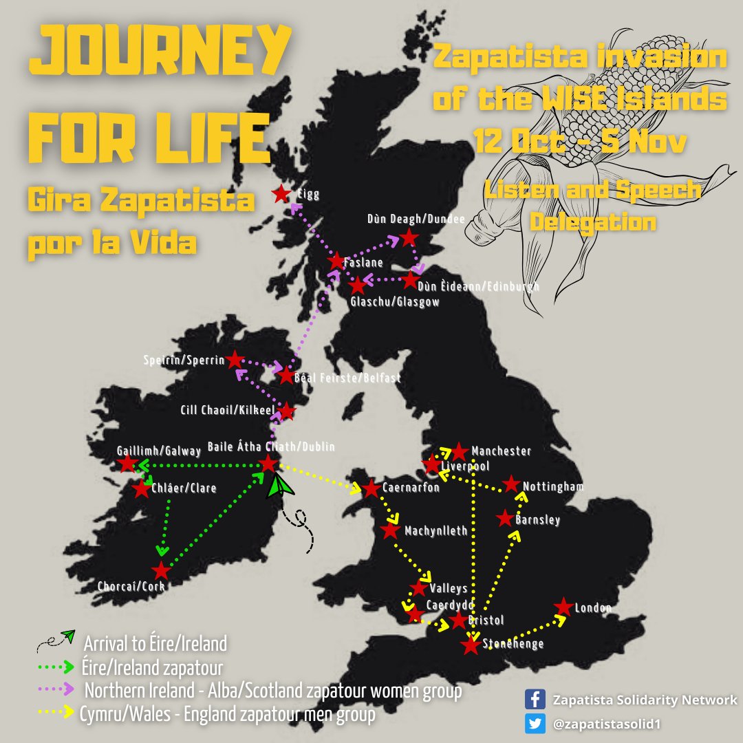 zapsgoheirinn's tweet photo. The #Zapatista Journey for Life continues beyond #Dublin to the North and to Britain... https://t.co/PGAFcCrAIt