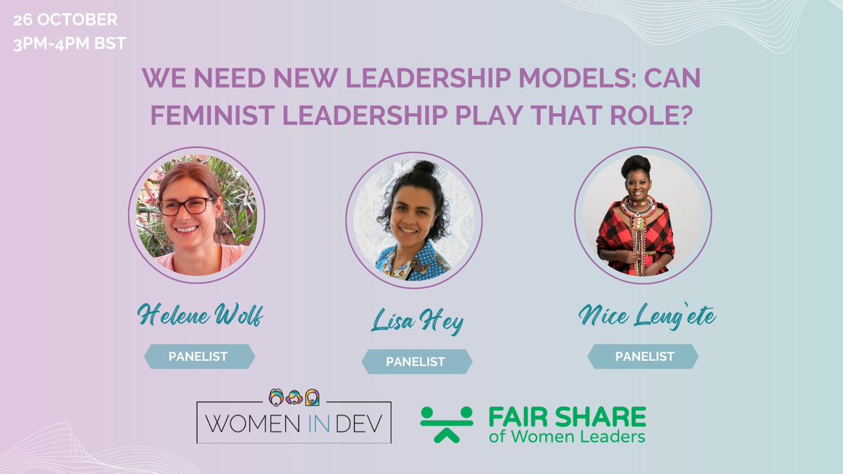 fair_wl's tweet photo. Can we redefine leadership, power, and collaboration?

Join us for the @WomenDev and @fair_wl Feminist Leadership Masterclass titled: We need new Leadership models. Can Feminist Leadership play that role?

🗓26th of October, 3 pm BST
📌Register: https://t.co/jtqtapcIRI
~🙏🏽 RT~ https://t.co/Lra4n2rMbA