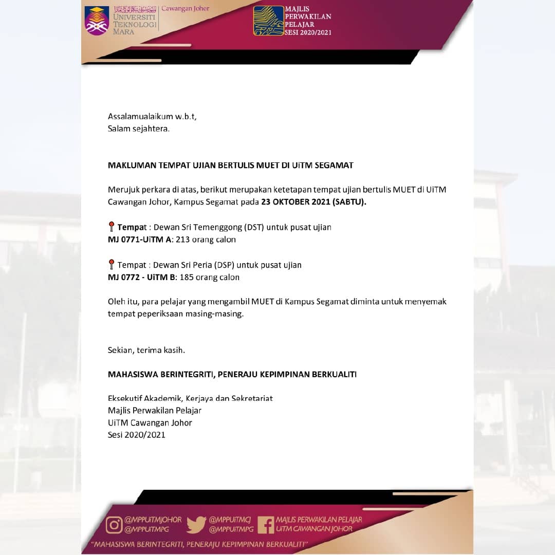 Mpp Uitm Segamat Mppuitmcj Twitter