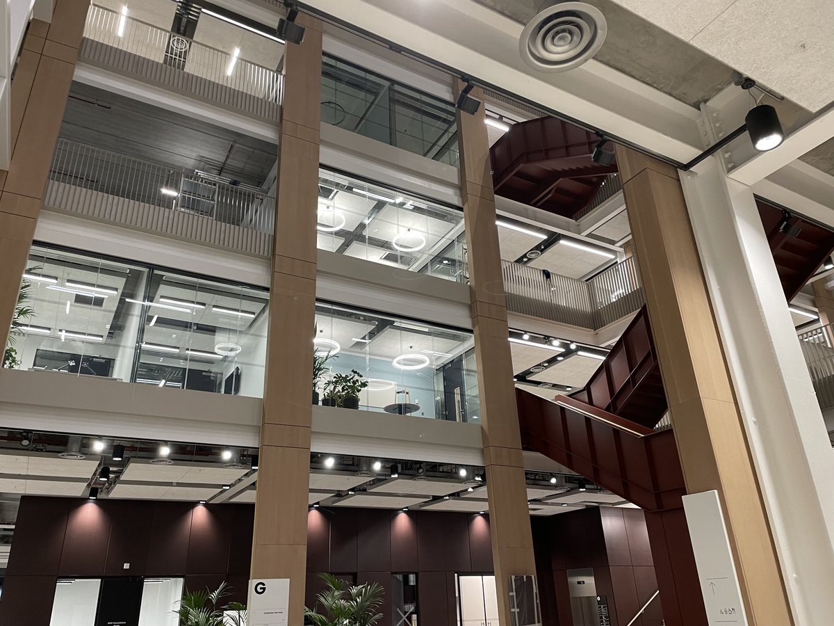 Neil_buzzard's tweet photo. Final witness testing on Sunderland’s new City Hall last night - looks great. ⁦@Desco_MEP⁩ ⁦@GleedsGlobal⁩ ⁦@FaulknerBrowns⁩ ⁦@Cundall_Global⁩ ⁦⁦@bandkbuild⁩ https://t.co/GPUsb0SZOA