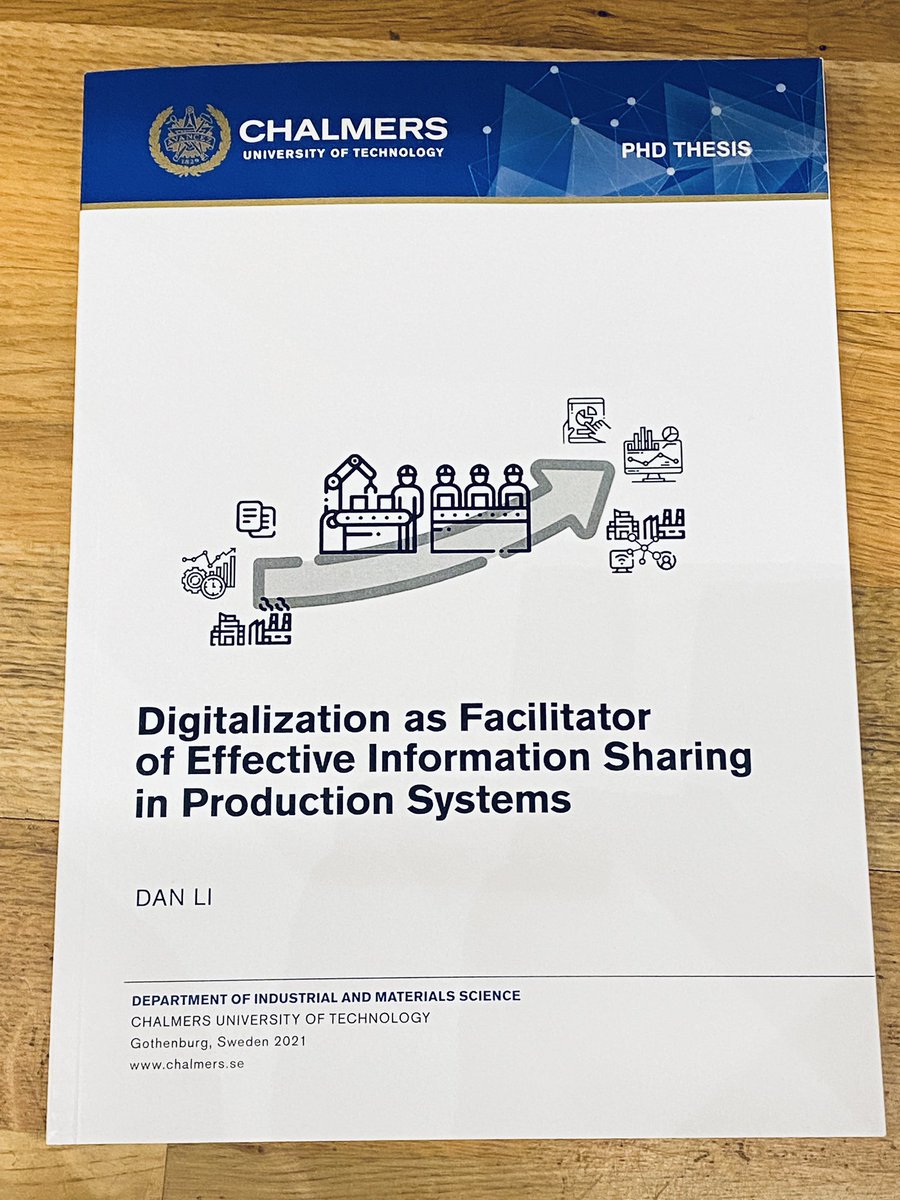 Stahre's tweet photo. Today, Chalmers PhD Candidate Dan Li proudly presents his doctoral thesis ”Digitalization as Facilitator of Effective Information Sharing in Production Systems” @dandanlili @chalmersuniv @Production_AoA @SiiLabb #Chalmers_Production_Systems #digitalisation #industry40 https://t.co/HMeu1kqz91