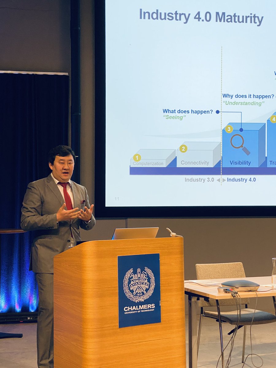 Stahre's tweet photo. Today, Chalmers PhD Candidate Dan Li proudly presents his doctoral thesis ”Digitalization as Facilitator of Effective Information Sharing in Production Systems” @dandanlili @chalmersuniv @Production_AoA @SiiLabb #Chalmers_Production_Systems #digitalisation #industry40 https://t.co/HMeu1kqz91