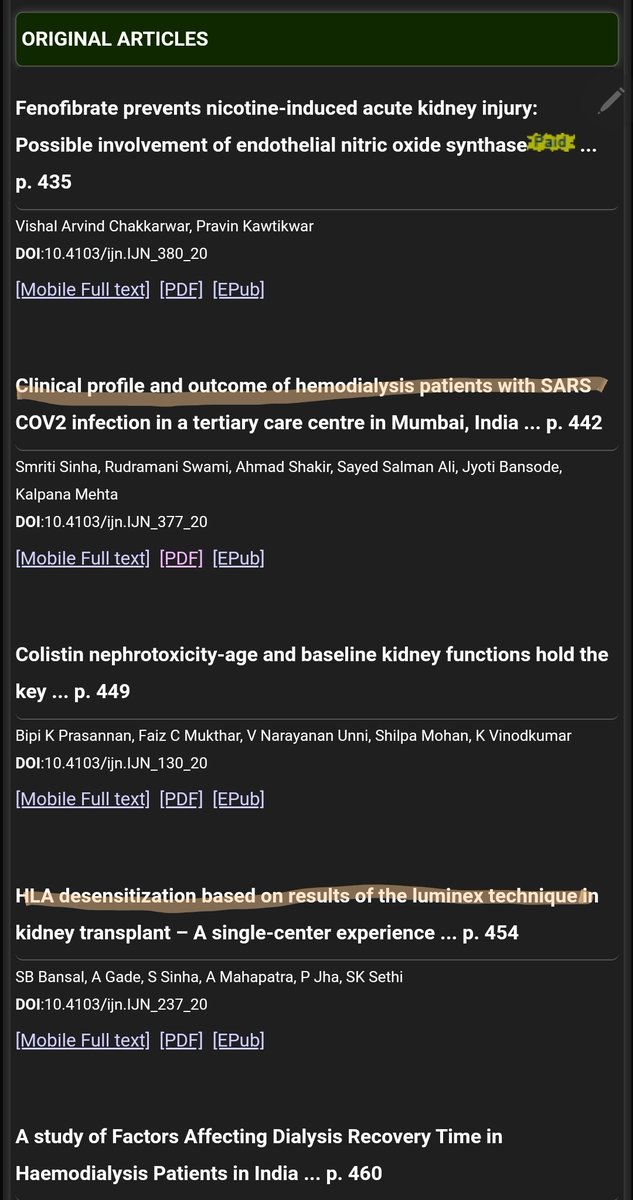 smritisinha29's tweet photo. So happy! 2 publications in one issue. The review process is thorough and grueling,  but so satisfying! 
@drshyambansal @DrKalpanaMehta1 @Rudra_Nephro @SalmanAliSayed1 @docpranaw @ShakirAhmad619 @jyotibansode @GaddeAshwini https://t.co/gHJ3FHx1He