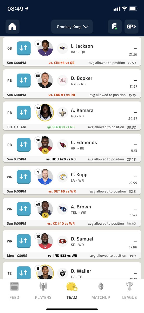 Toblerone1JM's tweet photo. @NFLFantasy https://t.co/S3mRF0XLZg
