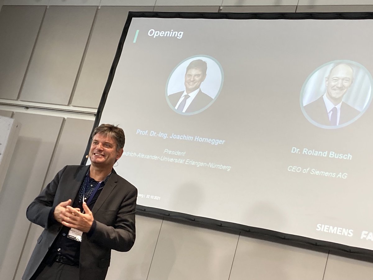Great opening of the #Siemens-#FAU Research and Innovation #Ecosystems day with inspiring words from two great innovators: #FAUalumn &amp; <a href="/siemens/">Siemens</a> CEO ⁦<a href="/BuschRo/">Roland Busch</a>⁩ and ⁦#SIEMENSalumn &amp; #FAU president ⁦<a href="/Hornegger/">Joachim Hornegger</a>⁩ II ⁦<a href="/JOSEPHS_LAB/">JOSEPHS_Lab</a>⁩ ⁦<a href="/UniFAU/">FAU Erlangen-Nbg</a>⁩ …