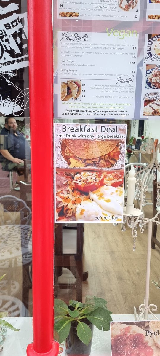 PycletParlour's tweet photo. Have you seen our breakfast special offer? ๐
Seeing as it's Friday we're starting the weekend early by making this an all day deal today from 8-3.30pm ๐ฅฐ
#breakfast #derby #pyclets #cathedralquarter #sadlergate #tasteofderby #tasty #fresh https://t.co/kaHyN76DrM