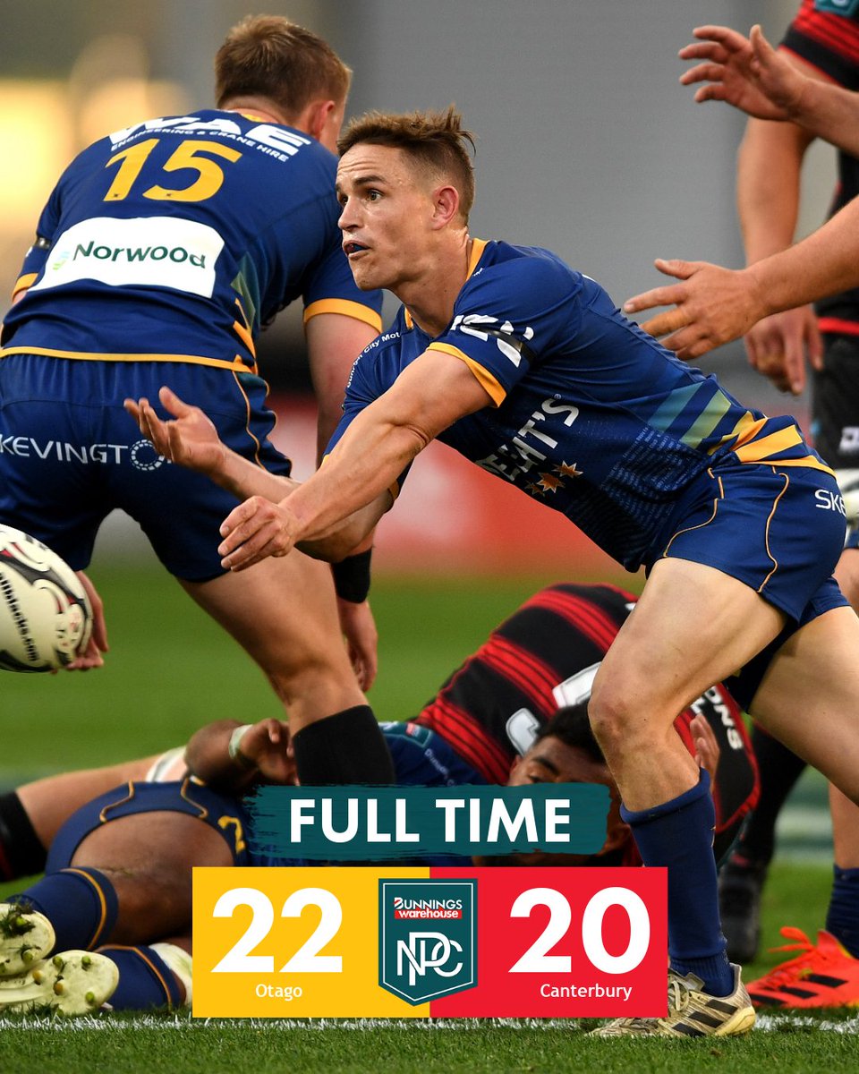 HiluxNPC's tweet photo. FT | @OtagoRugbyTeam  take the win at home after a tight battle with @crfu 

#BunningsNPC #OTAvCAN https://t.co/xcR4FbbU1A