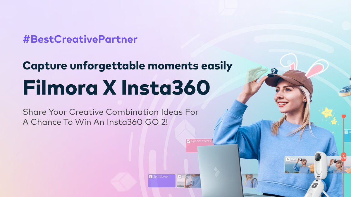 insta360's tweet photo. 🎁  WIN an Insta360 GO 2 in our hot new GIVEAWAY with Filmora! Feel like you NEVER win anything? Time to change that ➡️  https://t.co/sNNbq21zDG https://t.co/K3Hy0mRJuH