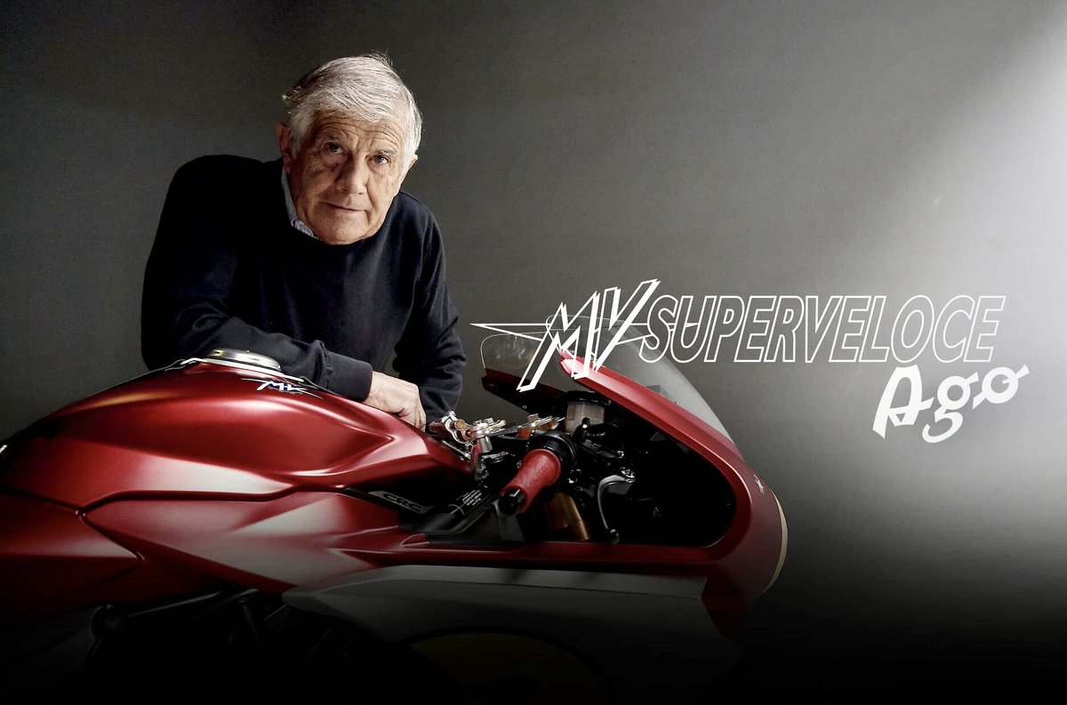MVAGUSTAracing's tweet photo. El próximo 23 de octubre en el Circuito Internacional de Misano, Giacomo Agostini presentará la MV SUPERVELOCE AGO  Edición Limitada. https://t.co/jpDkNBjlpv