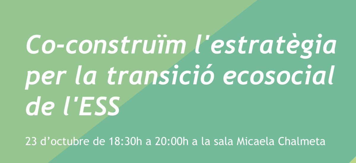 evavilaseca's tweet photo. Demà a la #FESC2021 (18.30h) ens veiem per
..compartir el procés de l’estratègia per avançar cap a la transició ecosocial des de l’ESS
..aprofundir-hi en clau sectorial
..recollir aportacions i debats
..i el més important: retrobar-nos per seguir avançant juntes :)
#EcologiaESS https://t.co/Z8lgGJBxkQ