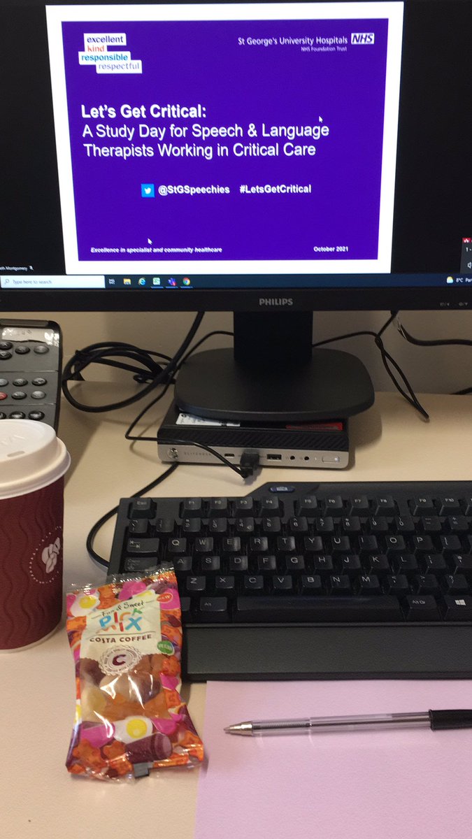 BrionySLT's tweet photo. Excited for a day of learning from the @StGSpeechies about Critical Care working. #letsgetcritical #snacksattheready https://t.co/o6DW1fBL98