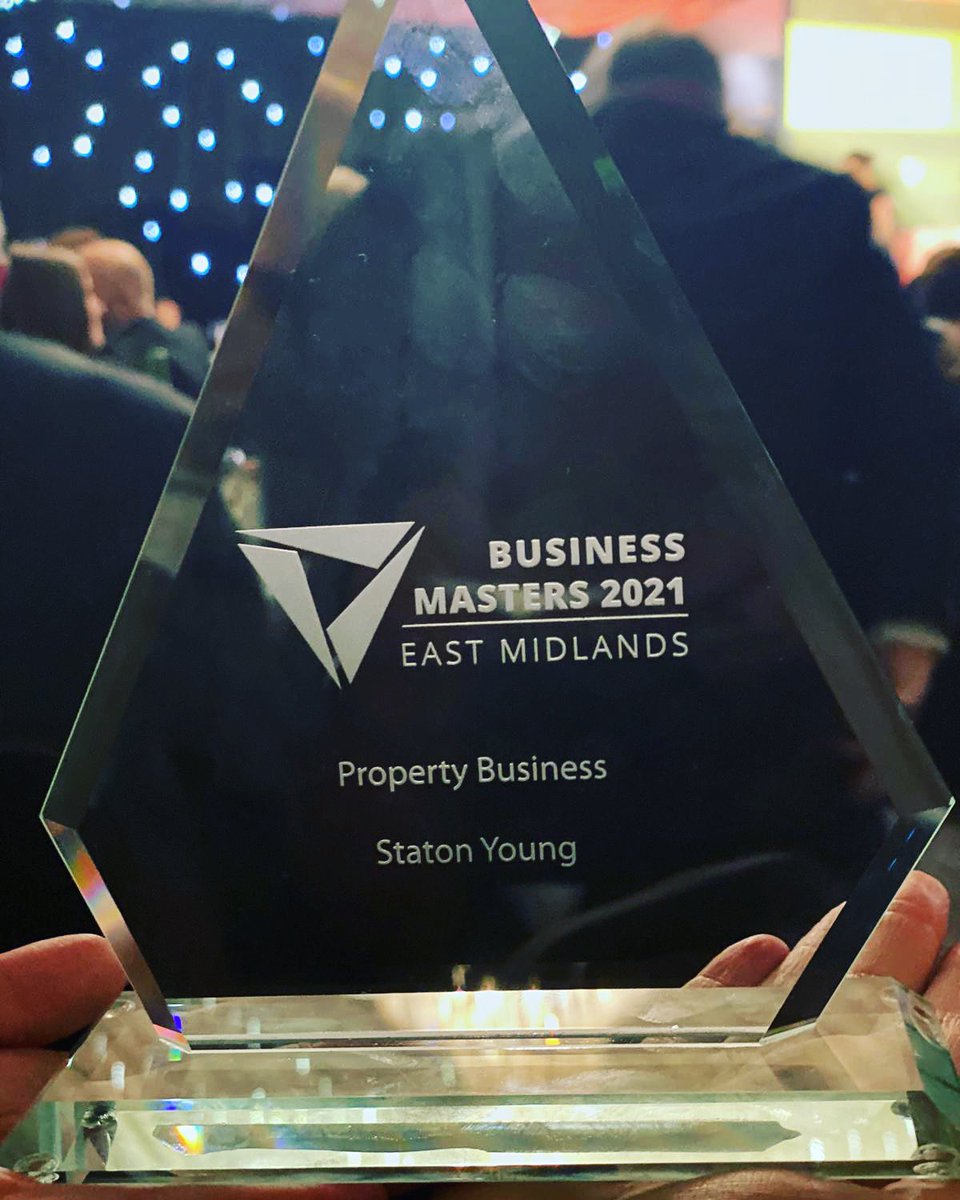 Staton_Young's tweet photo. We did it! Winners of ‘Property Business of the year 2021! At last nights East Midlands Business Master Awards.@TBDEastMidlands 
Well done to the Staton Young team 🎉🏆

#awards #eastmidlands #derby #derbyshire #winners #property #servicedoffices #propertydevelopment https://t.co/yjupoZ90SV