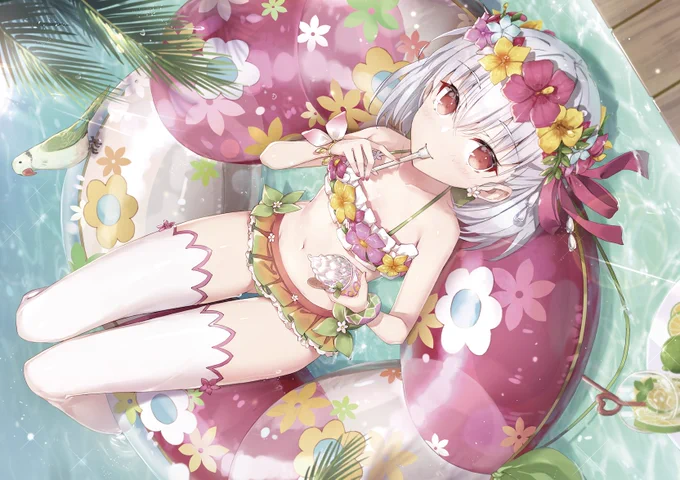 エアサンクリ 新作発表①
水着 カーマちゃん の スリーブ や プレイマット  になります!
イラストレーターは 我美蘭(@gabiran_) 様です。 