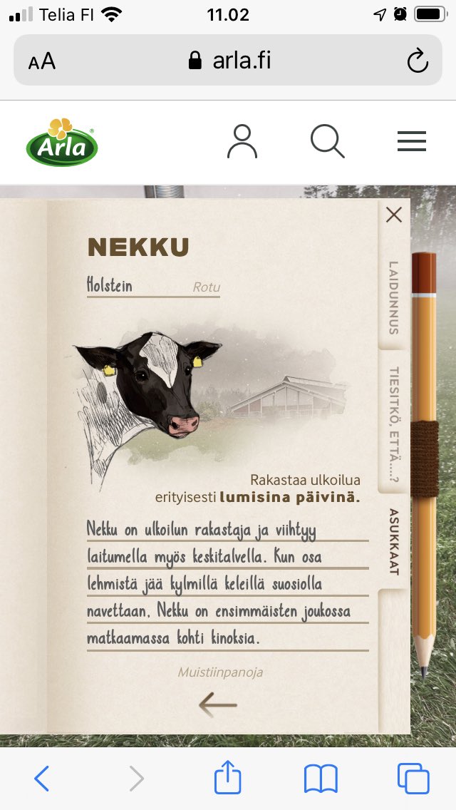 WestmanArja's tweet photo. Arlan XR-laitumella satelee tänään lunta❄️ Se on houkutellut paikalle Nekun 🐮ja muut lehmät, jotka viihtyvät ulkona talvisinkin. Astu laitumelle mobiililaitteella https://t.co/IQEHyWKvep #maitoasuomesta #arlateot #sustainability #xr https://t.co/GXr1MY1pTN