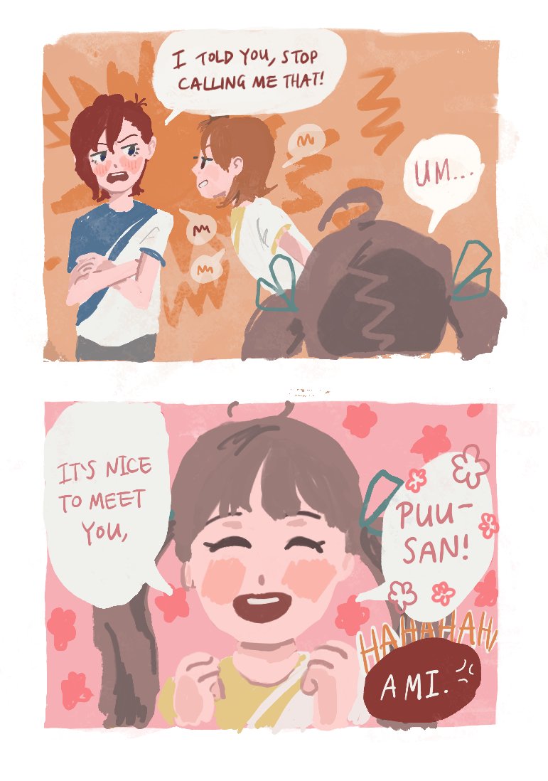 star_toaster_'s tweet photo. serika and julia meet for the first time (+ ami) https://t.co/l20WhVU12K
