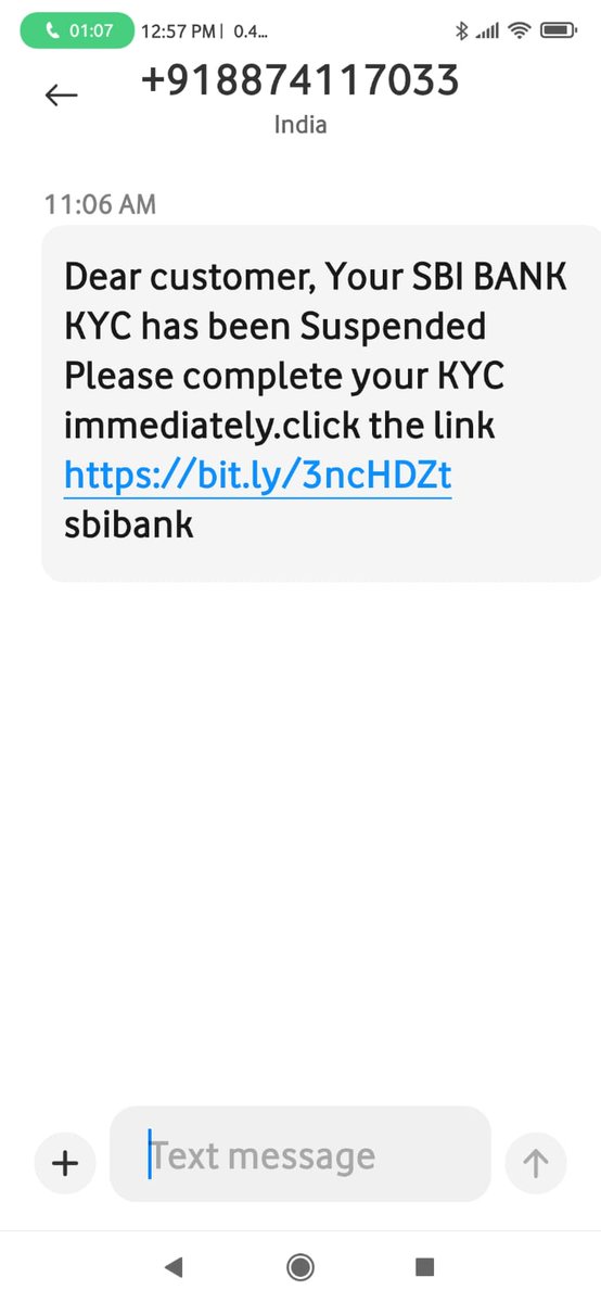 JBandrawalla's tweet photo. @CyberCrimeCellT I am getting multiple sms from this number. Very evident it is a phishing attack. https://t.co/oB9sMUWzjh