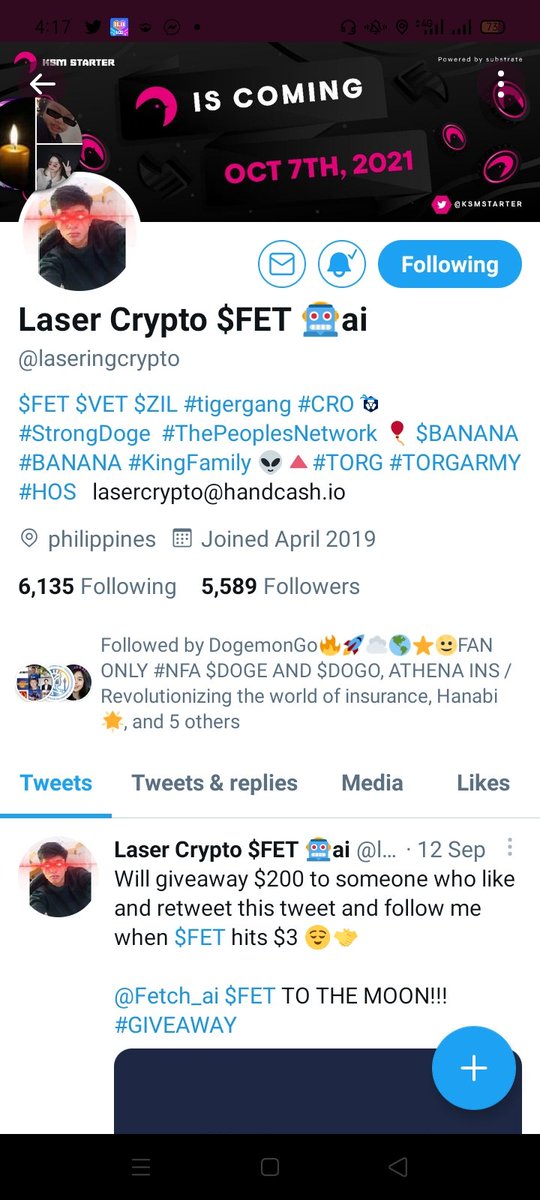 PauloQuitco's tweet photo. @laseringcrypto @Fetch_ai Done all :) hoping na sana mapili sa GIVEAWAYS :) AND ALSO SANA MA WAITLIST MO BOSS JM ;) https://t.co/TRpucicmMq