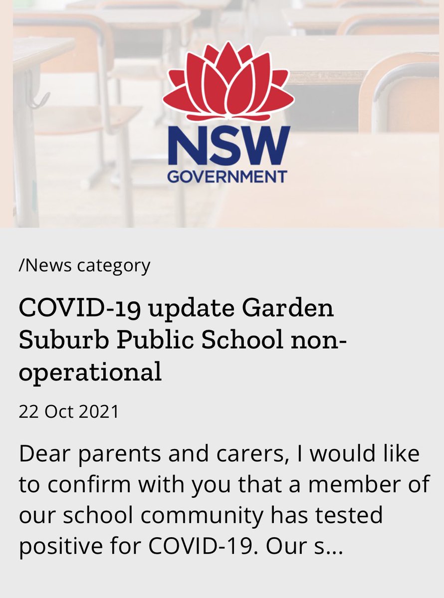 ZeroCovidSchools AUSTRALIA on Twitter "Garden Suburb Public School