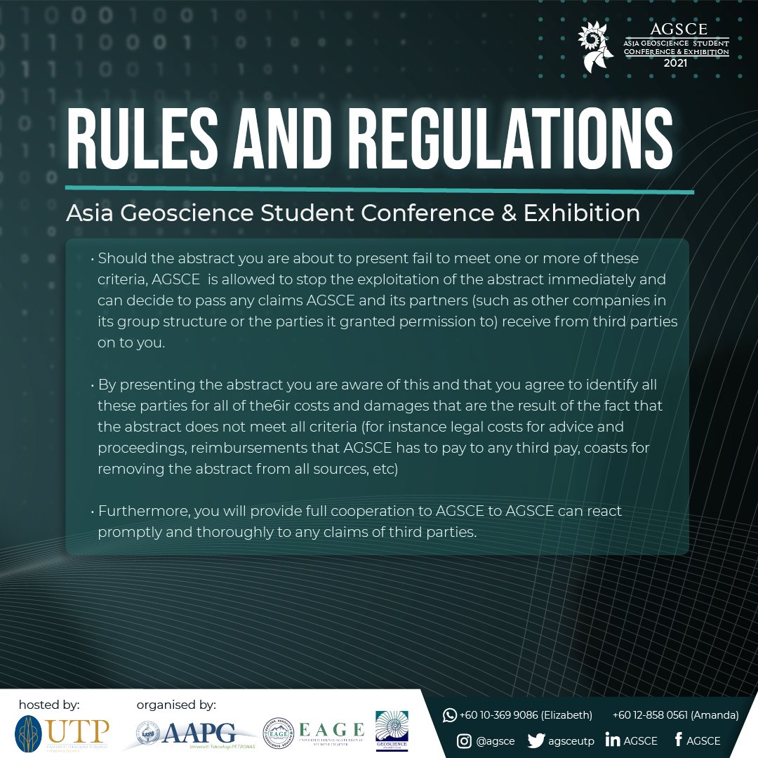 agsceutp's tweet photo. 📚 AGSCE 2021: ABSTRACT COMPETITION 📚

Below are the guidelines for the abstract competition. 

 For further enquiries, please contact ☎️: 
+(60)10 369 9086 (Elizabeth) 
+(60)12 858 0561 (Amanda) https://t.co/IfGErl26dl