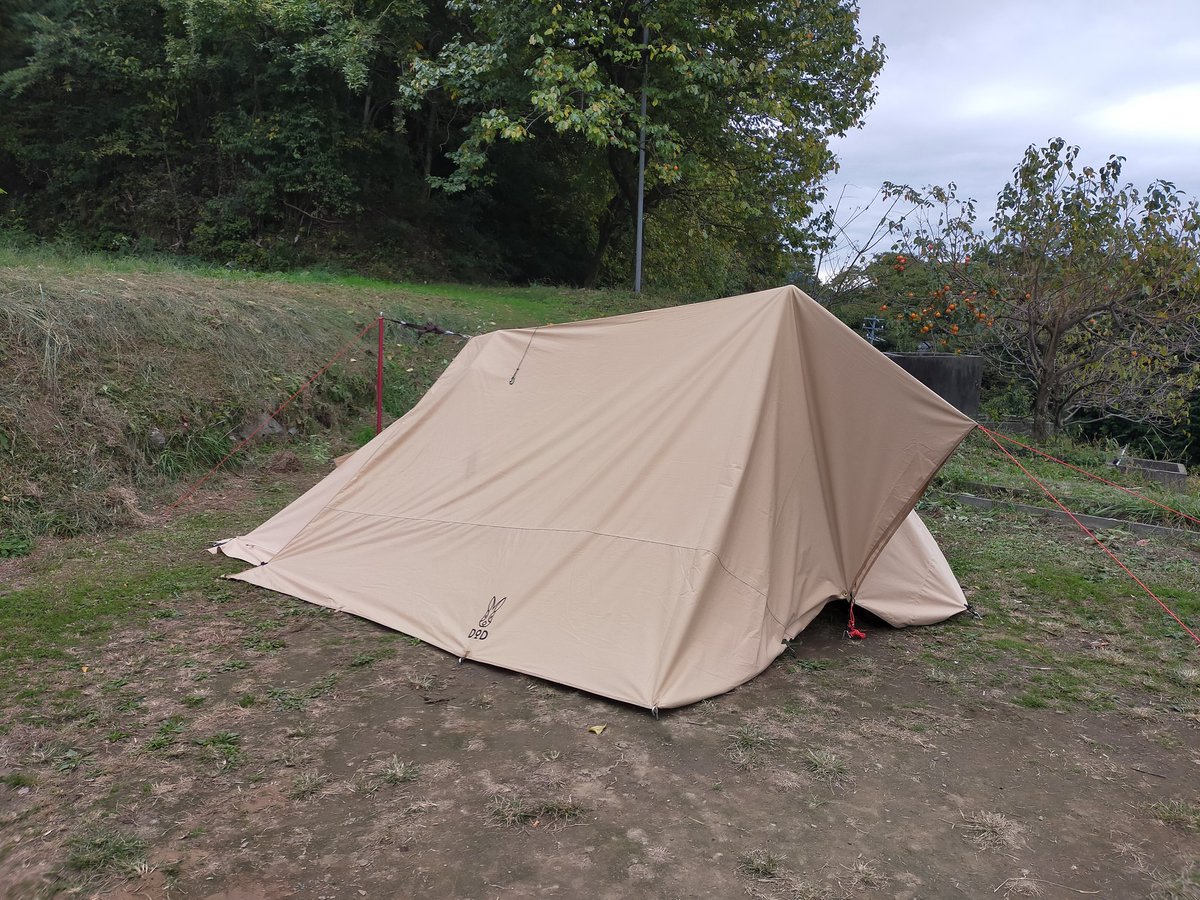 平日キャンプ最高🎶 ヒレタープ…やっぱりアレンジ多彩の使えるタープで